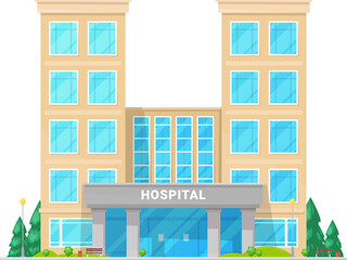 Wall Mural - Facade medical center building isolated hospital