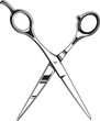 Vintage open scissors isolated hair cutting tool