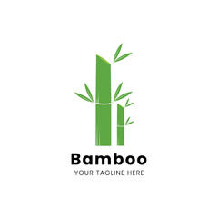 Wall Mural - Bamboo trees logo design template