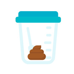 Shit icon. Yellow feces that smell so bad that flies fly around. Simple flat vector design.