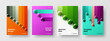 Original catalog cover A4 vector design template collection. Abstract realistic balls presentation illustration set.