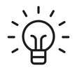 Light bulb icon. Electric lamp linear pictogram. Symbol of idea and creativity. Editable lines.