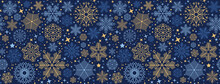 Blue Christmas Card With White Snowflakes Vector Illustration EPS10