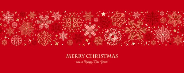 white and red seamless snowflake border, christmas design for greeting card. vector illustration, me