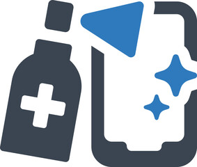 Poster - Phone antibacterial spray icon