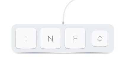 Fototapete - Info word written with computer buttons over white background