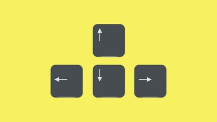 Fototapete - WASD computer keyboard buttons. Desktop interface. Web icon. Gaming and cybersport