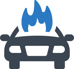 Sticker - Car fire insurance icon