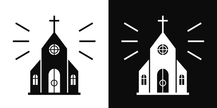 Holy catholic church vector illustration. Christian cathedral church, religion symbol