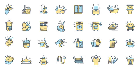 Wall Mural - house cleaning icons set . house cleaning pack symbol vector elements for infographic web