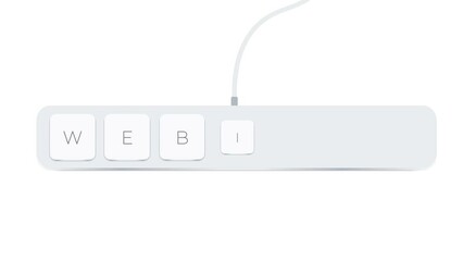 Leinwandbilder - Webinar word written with computer buttons over white background
