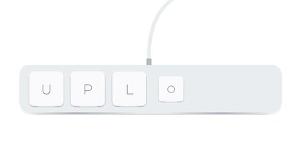 Poster - Upload word written with computer buttons over white background