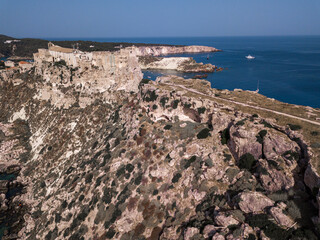 Italy, August 2022: aerial view of the archipelago of the Tremiti islands in Puglia