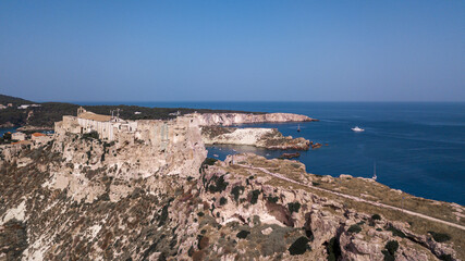 Italy, August 2022: aerial view of the archipelago of the Tremiti islands in Puglia