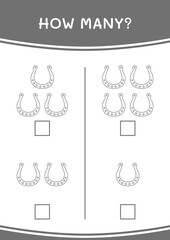 Wall Mural - How many of Horseshoe, game for children. Vector illustration, printable worksheet