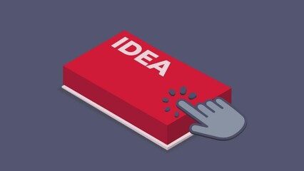 Poster - Idea computer keyboard key. Keyboard keys icon button. Keys, button