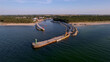 port morski dla statków z drona z lotu ptaka