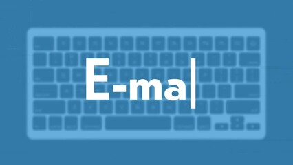 Aufkleber - E-mail title. Modern flat web template with keyboard template on gray background