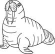 Walrus Isolated Coloring Page for Kids