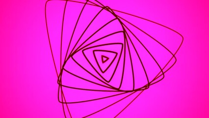 Wall Mural - animation with rotating triangles in spiral. motion. beautiful geometric spiral of triangles on colo