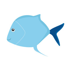 Canvas Print - cute blue fish