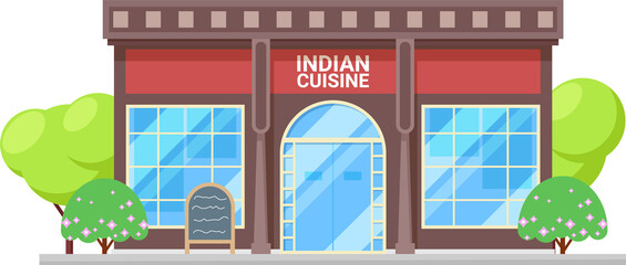 Sticker - Restaurant exterior, indian cuisine menu isolated