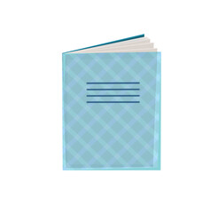 Wall Mural - Notebook or exercise book in blue cover isolated