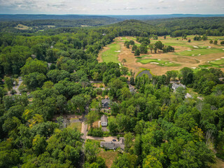 Wall Mural - Aerial Drone of Bernardsville New Jersey