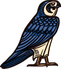 Falcon Bird Isolated Deity Symbol Of Ancient Egypt