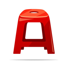 Poster - Plastic stool chair vector isolated illustration