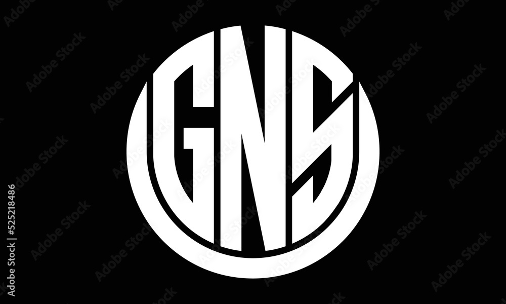 GNS shield in circle logo design vector template. letter mark, wordmark ...