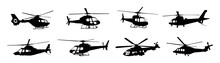 Helicopter Silhouette Vector Collection