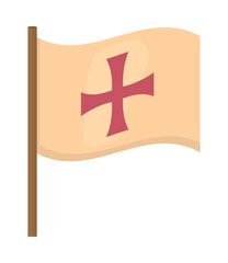 Sticker - antique flag with cross