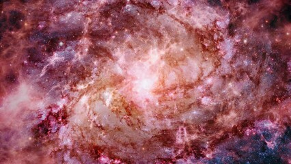 Wall Mural - seamless loop space nebula travel nebula cloud in the central region of spiral galaxy m83. messier 8