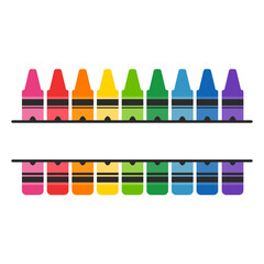 crayon vector a variety of color crayons arranged leave space for text.