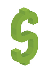 Sticker - dollar money isometric icon