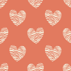 Wall Mural - Abstract seamless vector pattern of love hearts. Design for use background Textile all over fabric print wrapping paper and others. Repeating texture surface pattern easy edit and customizable