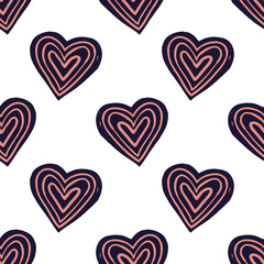 Wall Mural - Abstract seamless vector pattern of love hearts. Design for use background Textile all over fabric print wrapping paper and others. Repeating texture surface pattern easy edit and customizable