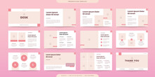 Minimalist Presentation Templates. Corporate Booklet Use In Flyer And Leaflet, Marketing Banner, Advertising Brochure, Annual Business Report, Website Slider. Pink Pitch Color Company Profile Vector