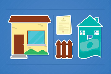 Poster - icons set real estate