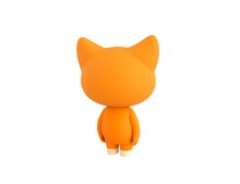 Orange Little Cat Character Looking Back In 3d Rendering.
