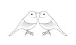 Bird line art and bird logo template