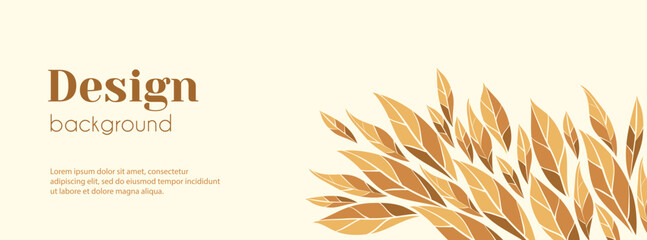 Wall Mural - autumn banner template. vector floral minimal background with autumn leaves and copy space for text.