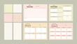 © Artflorara - Printable Planner Vector Template Collection with Notepad, Memo Paper, Habit Tracker for Journaling, School Schedule, Business, and Productivity Kit