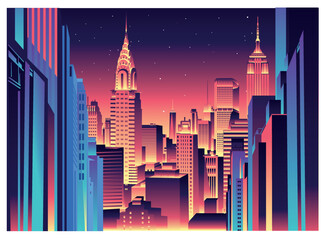 Fototapete - New York City skyline vector illustration