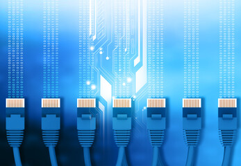 Computer network cables. 3d illustration..