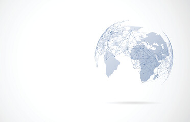 Wall Mural - global network connection. world map point and line composition concept of global business. vector i