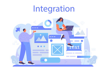Wall Mural - web integration. website layout converting and integrating