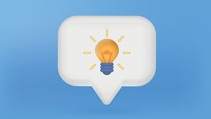 Aufkleber - 3d light bulb vector render for finance, investment, light bulb like idea make earning with illustration concept