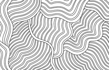 Wall Mural - scattered geometric line shapes. hand drawn doodle elements. abstract background design. vector blac